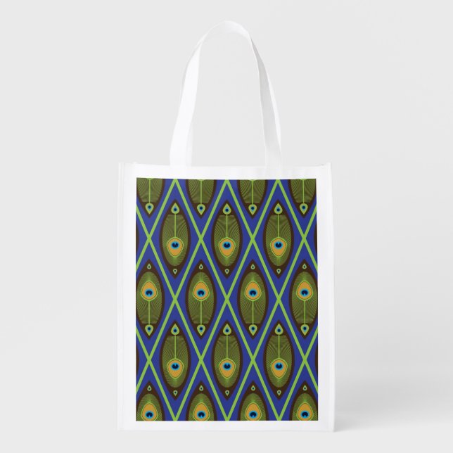 Asian pattern reusable grocery bag (Front)