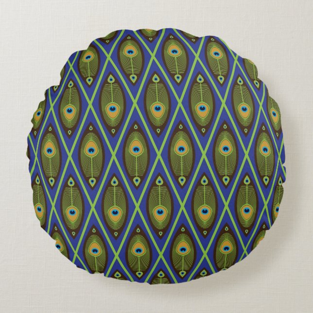 Asian pattern round pillow (Front)