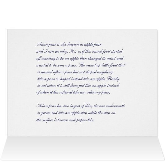 Asian Pear Honey Crisp Recipe Card (Inside Horizontal (Top))