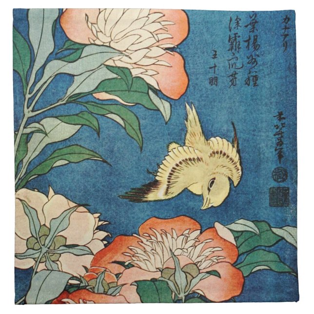 ASIAN PEONIES cloth napkin (Front)
