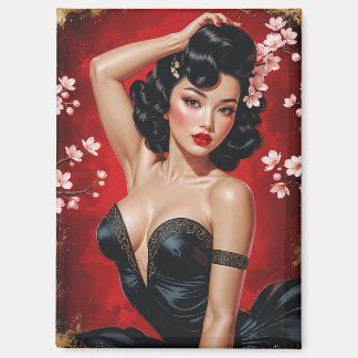 Asian Pin-Up Cherry Blossom🌸 Magnet
