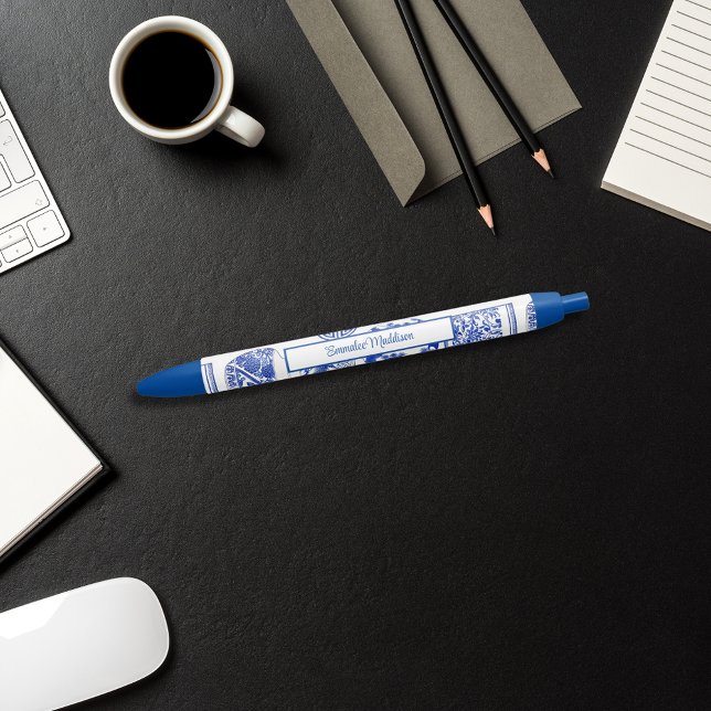 Asian Pottery Blue White Chinoiserie  Pen (Creator Uploaded)