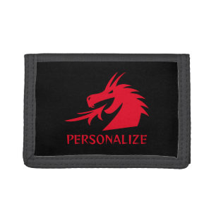 Asian red dragon drawing personalized money wallet