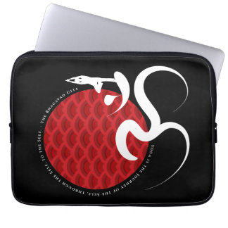 Asian Red Sun Yoga & Modern Zen Calligraphy Om Aum Laptop Sleeve