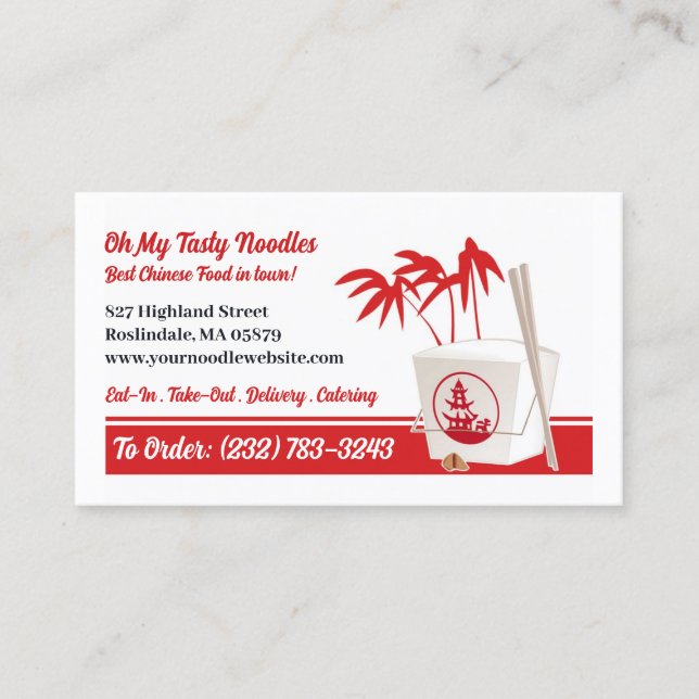 Asian Restaurant Business Card (Front)