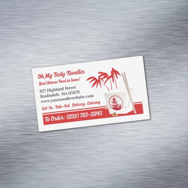 Asian Restaurant Business Card Magnet (In Situ)