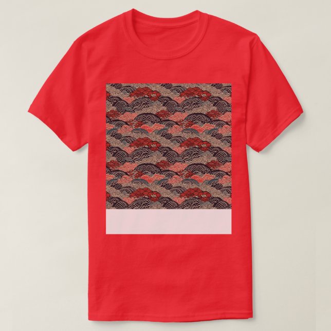 Asian Seamless Pattern Old Japanese Chinese Korean T-Shirt (Design Front)