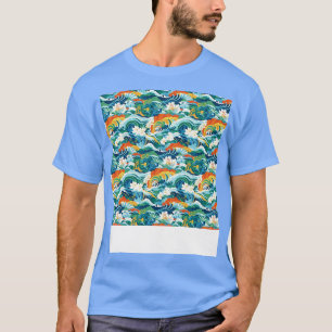 Asian Seamless Pattern Old Japanese Chinese Korean T-Shirt