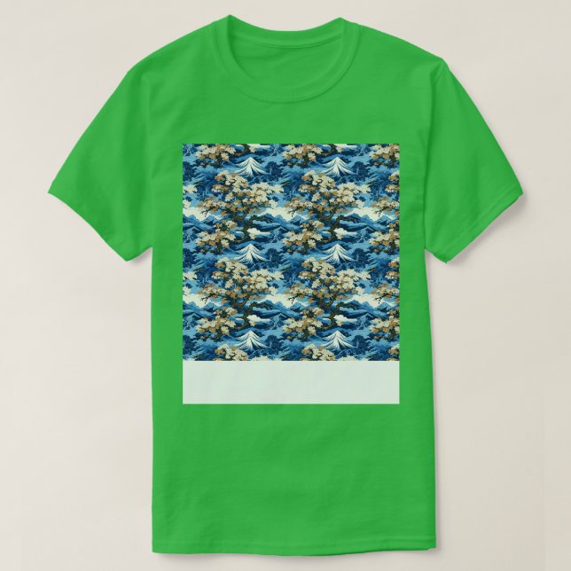 Asian Seamless Pattern Old Japanese Chinese Korean T-Shirt (Design Front)