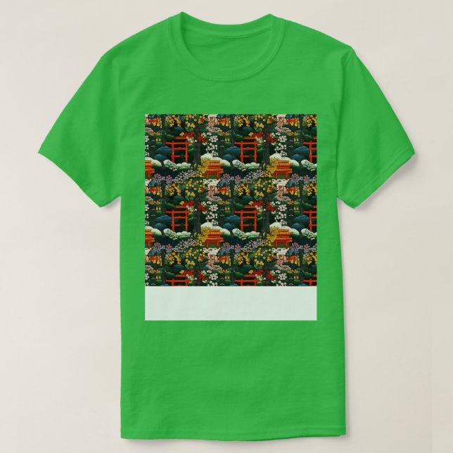 Asian Seamless Pattern Old Japanese Chinese Korean T-Shirt (Design Front)