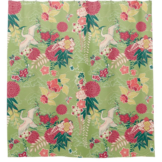 Asian Silk Shower Curtain (Front)