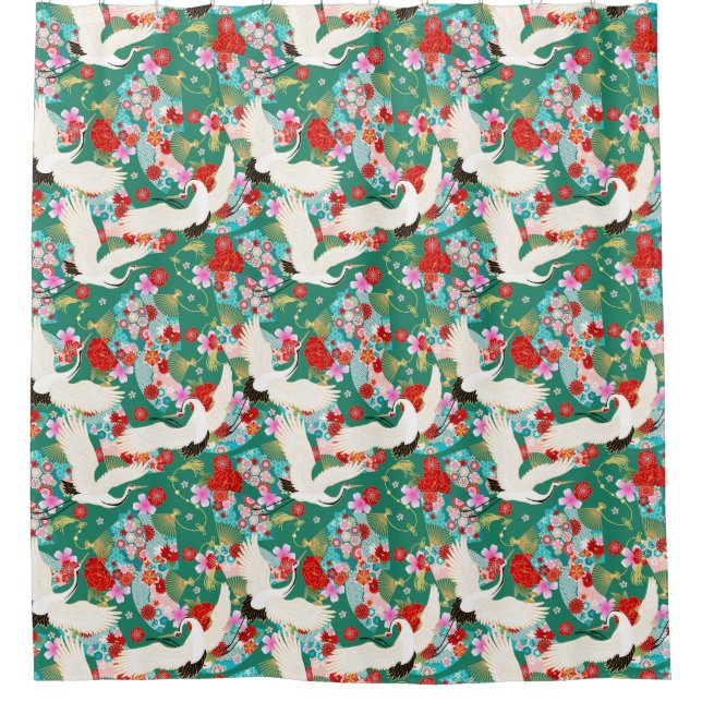 Asian Silk Shower Curtain (Front)