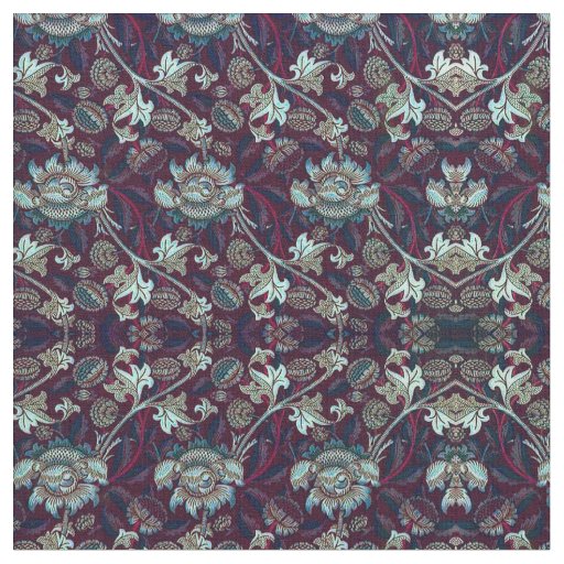 Asian Snap Dragon Flowers Damask Style Brocade Fabric