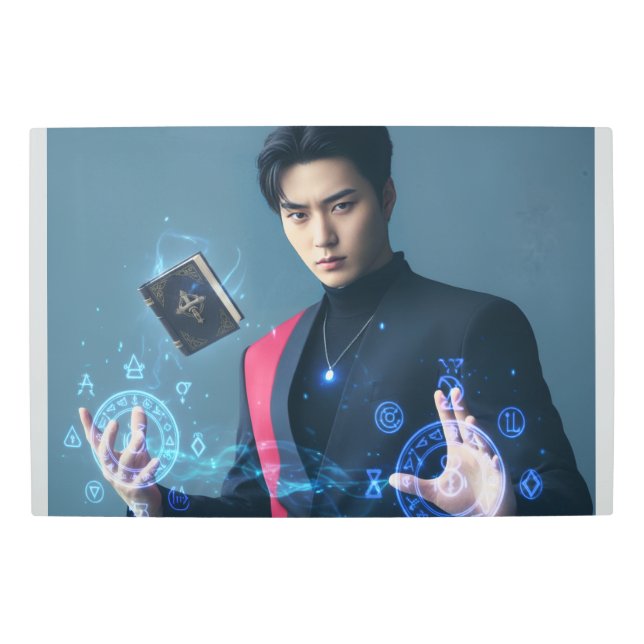 Asian spell caster metal  metal print (Front)