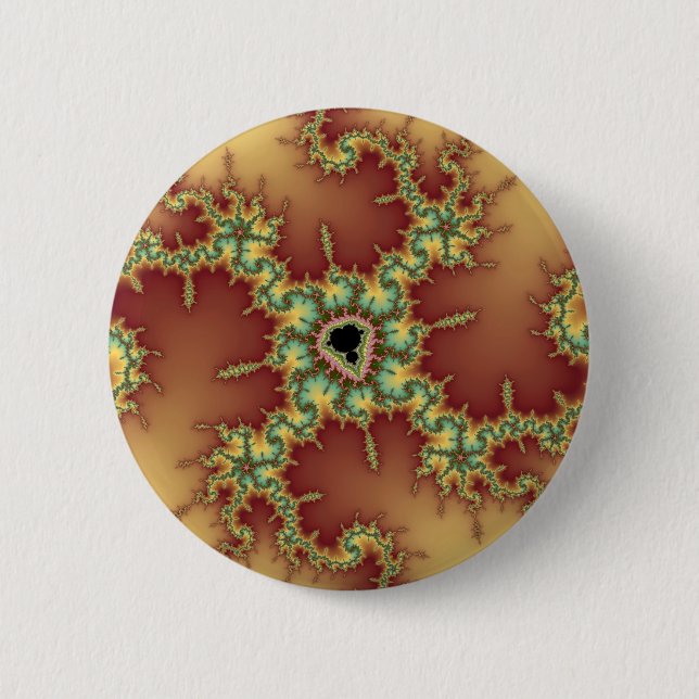 Asian Spider - Fractal Pinback Button (Front)