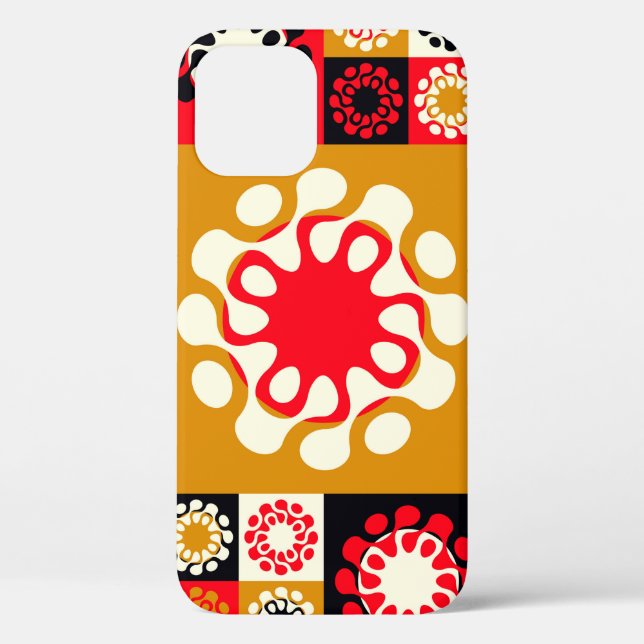 asian style ethnic mosaic with stylized flowers in Case-Mate iPhone case (Back)