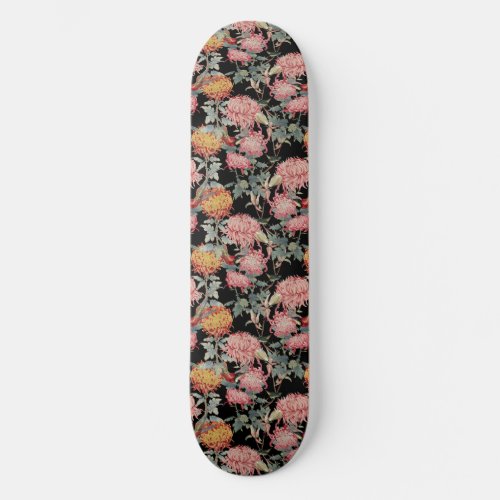 Asian style flowers design skateboard