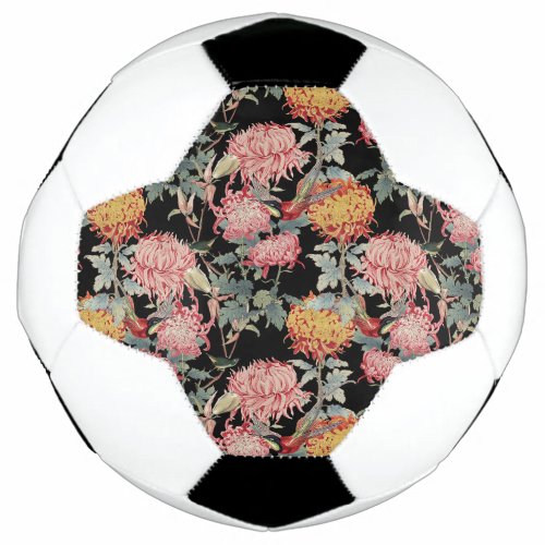 Asian style flowers design soccer ball