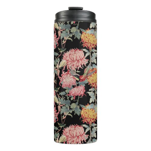 Asian style flowers design thermal tumbler