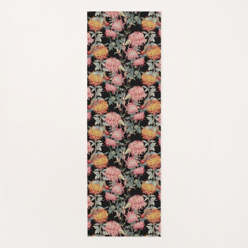 Asian style flowers design yoga mat