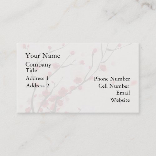 Asian Style Painting Plum Blossom in Spring Business Card