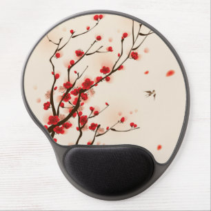 Asian Style Painting Plum Blossom in Spring Gel Mouse Pad