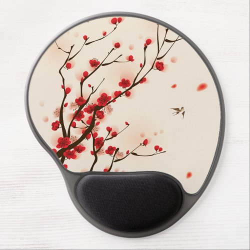 Asian Style Painting Plum Blossom in Spring Gel Mouse Pad