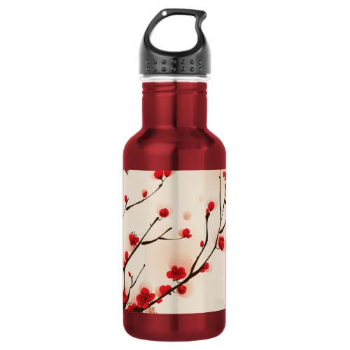 Asian Style Painting Plum Blossom in Spring Water Bottle