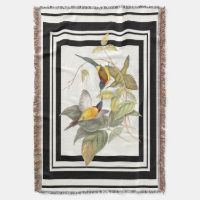 Asian Sunbird Birds Wildlife Animal Stripes Throw