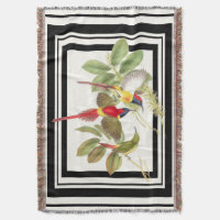 Asian Sunbird Birds Wildlife Animal Stripes Throw