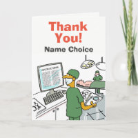 Asian Surgeon about to Operate Checks Instructions Thank You Card