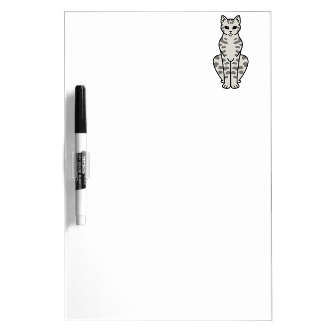 Asian Tabby Cat Cartoon Dry-Erase Board (Front)