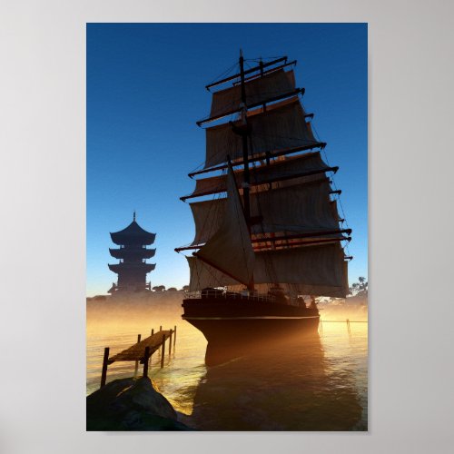 Asian Tall Ship Mini Poster