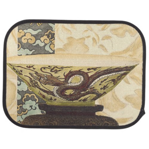 Asian Tapestry with Bowl and Dragon Design Car Floor Mat