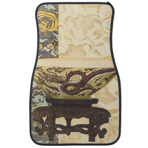 Asian Tapestry with Bowl and Dragon Design Car Mat
