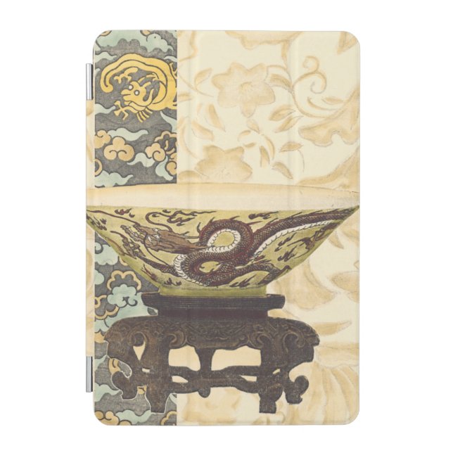 Asian Tapestry with Bowl and Dragon Design iPad Mini Cover (Front)
