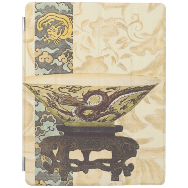 Asian Tapestry with Bowl and Dragon Design iPad Smart Cover (Front)