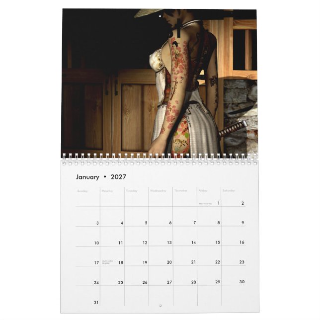 Asian Tattoo, test Calendar (Jan 2027)