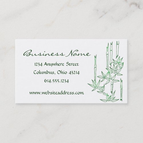 Asian Themed Bamboo &amp; Leaves 2 Business Cards