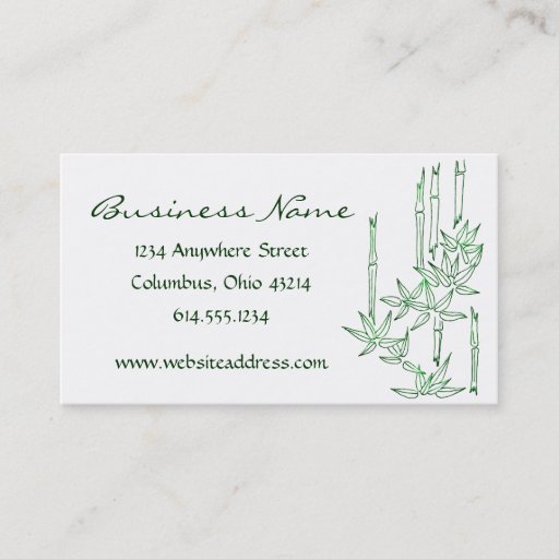 Customizable Asian Themed Bamboo &amp; Leaves 2 Business Cards
