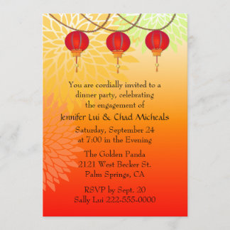 Asian Themed Engagement Party Invitation