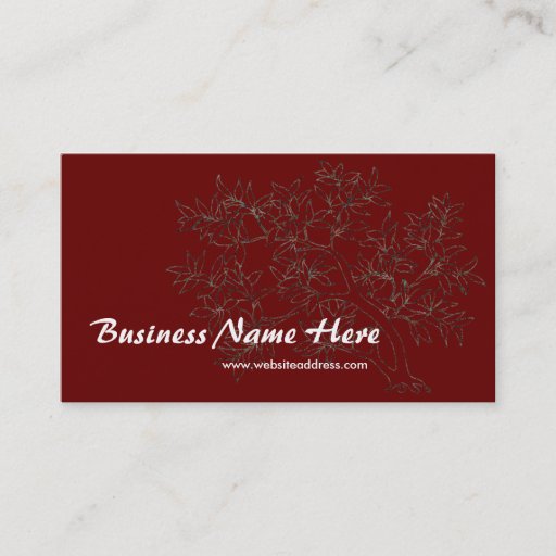 Customizable Asian Themed Tree Design 2 Business Cards