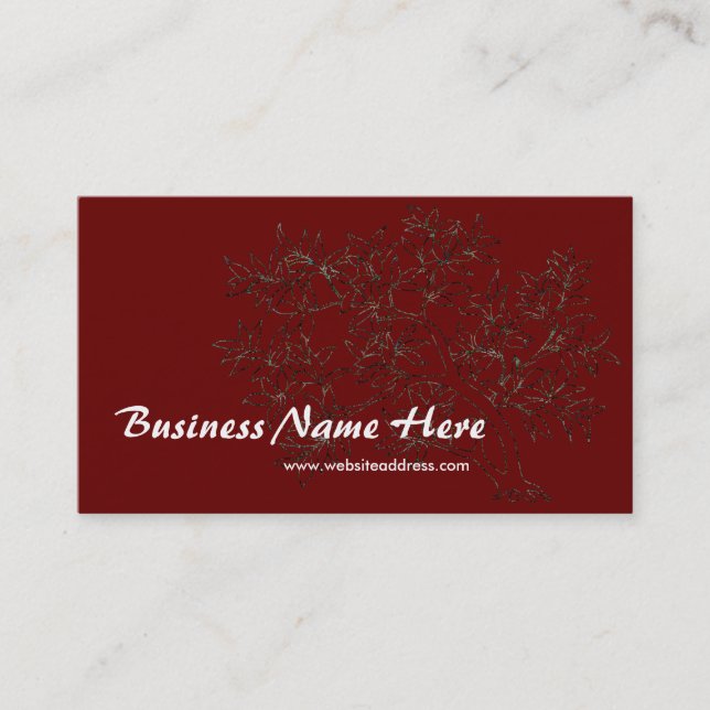 Asian Themed Tree Design 2 Business Cards (Front)