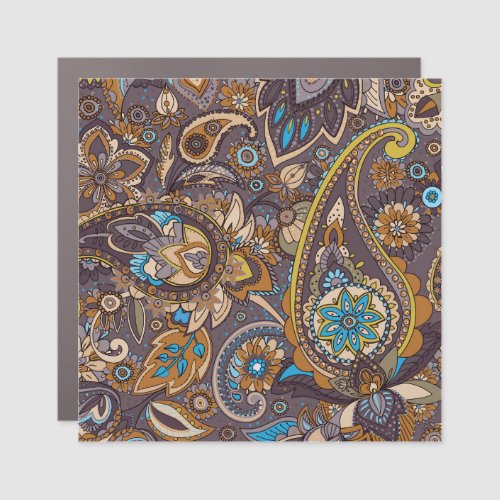 Asian Traditional Paisley Seamless Pattern Car Magnet