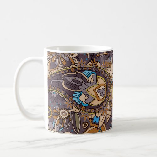 Asian Traditional Paisley Seamless Pattern Coffee Mug