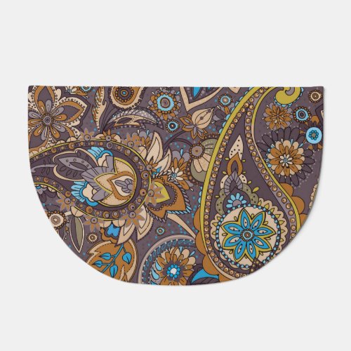 Asian Traditional Paisley Seamless Pattern Doormat