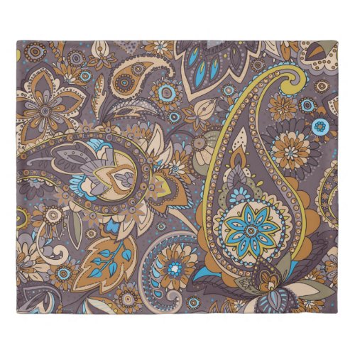 Asian Traditional Paisley Seamless Pattern Duvet Cover