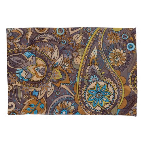 Asian Traditional Paisley Seamless Pattern Pillow Case