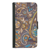 Asian Traditional Paisley Seamless Pattern Samsung Galaxy S5 Wallet Case