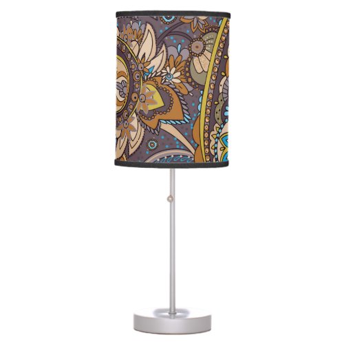Asian Traditional Paisley Seamless Pattern Table Lamp